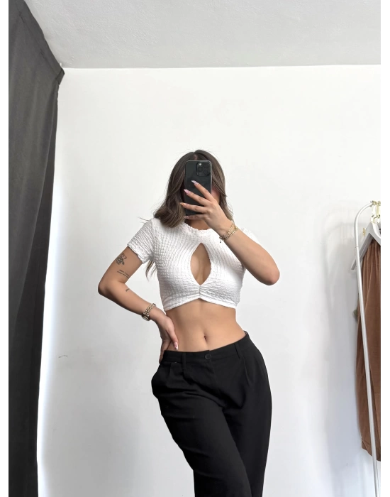 Dekolte Crop - Beyaz