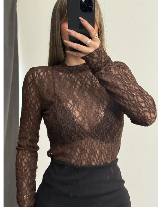 Diana Dantel Bluz - Kahve