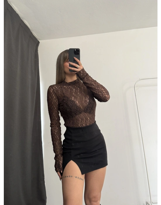 Diana Dantel Bluz - Kahve