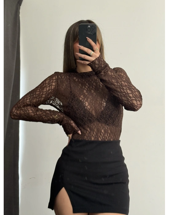 Diana Dantel Bluz - Kahve