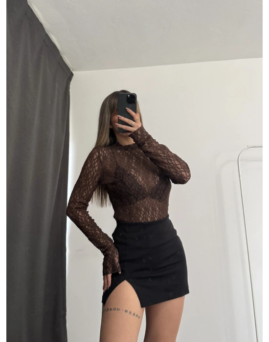 Diana Dantel Bluz - Kahve