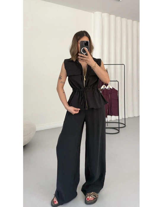 Dora Yelekli Takım - Siyah