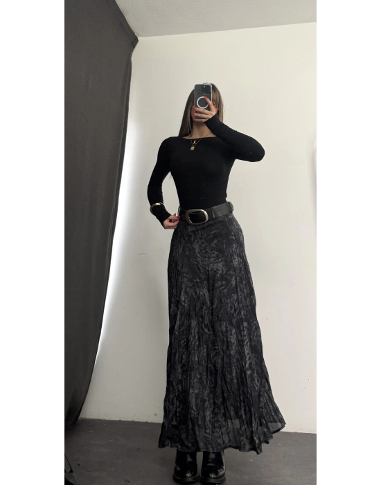 Elda Kemerli Leopar Etek - Antrasit