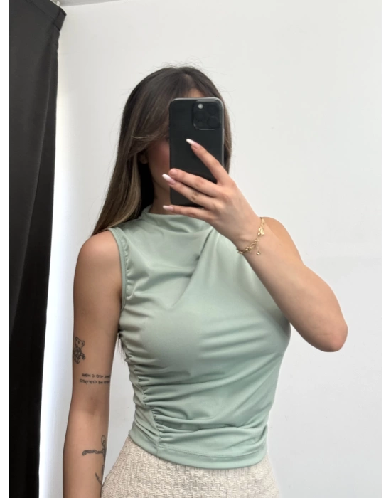 Eliz Drapeli Bluz - Mint