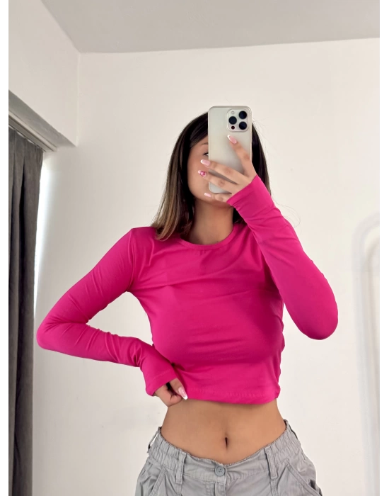 Ella Basic Crop - Pembe