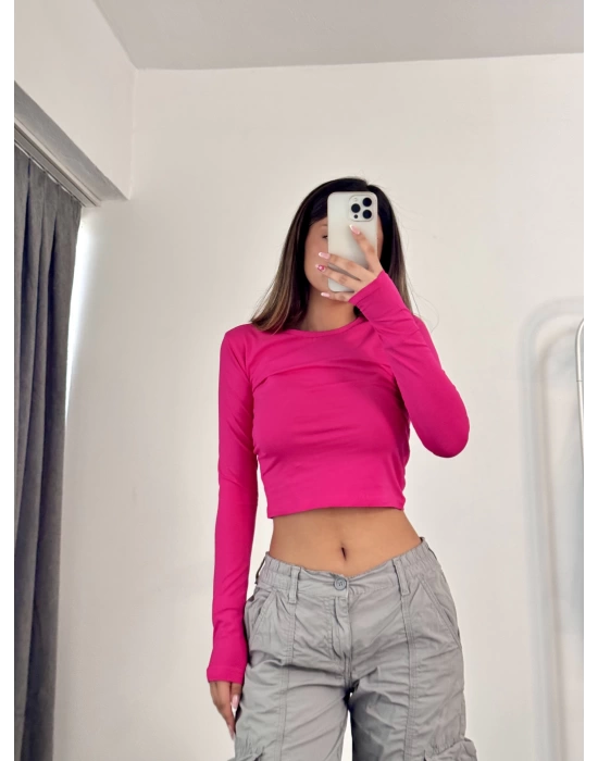 Ella Basic Crop - Pembe