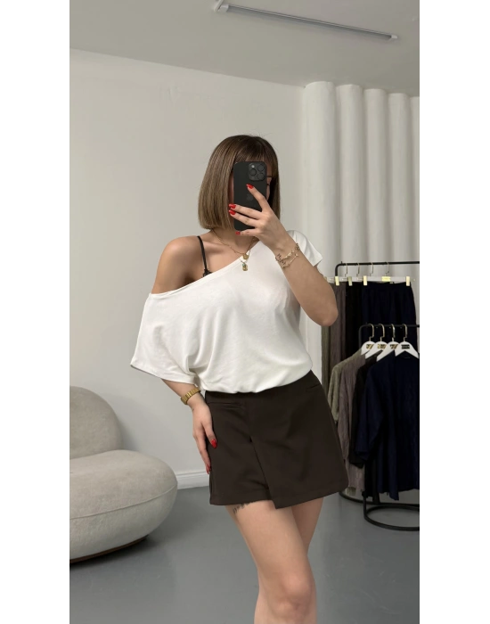 Ellie Yarasa Kol Bluz - Beyaz