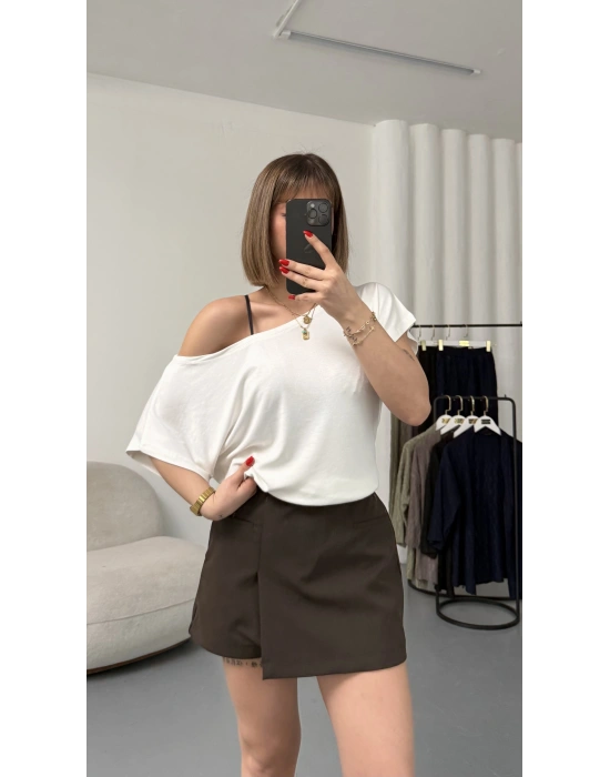 Ellie Yarasa Kol Bluz - Beyaz