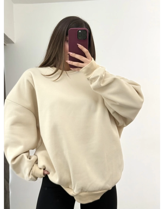 Era Bisiklet Yaka Sweatshirt - Bej