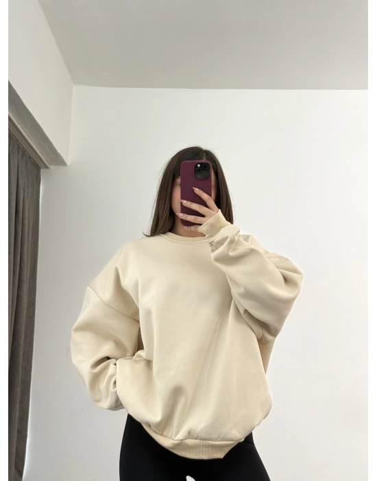 Era Bisiklet Yaka Sweatshirt - Bej