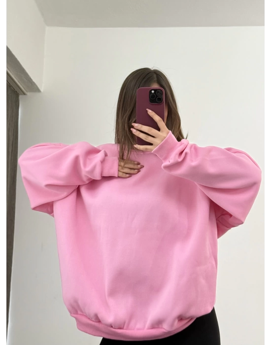 Era Bisiklet Yaka Sweatshirt - Pembe