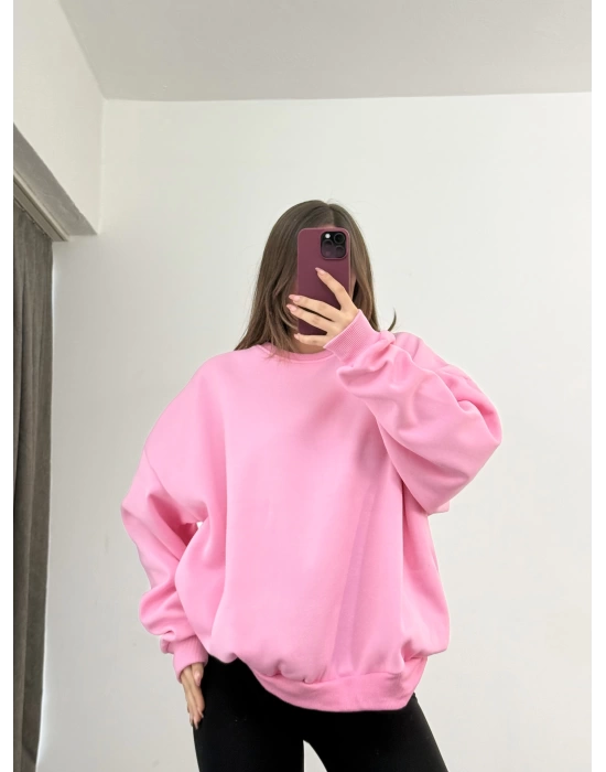 Era Bisiklet Yaka Sweatshirt - Pembe