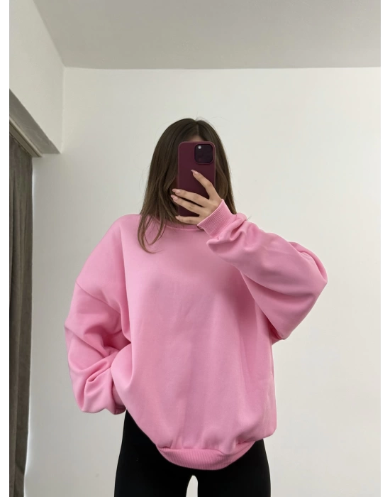 Era Bisiklet Yaka Sweatshirt - Pembe