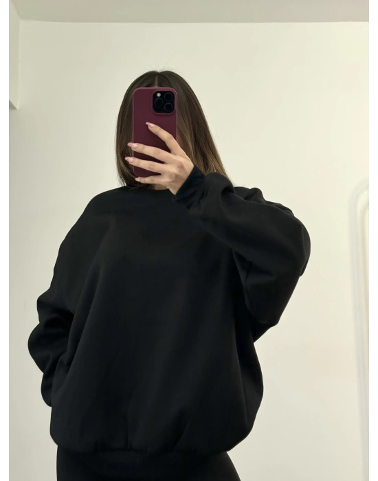 Era Bisiklet Yaka Sweatshirt - Siyah