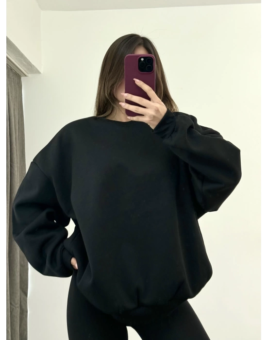 Era Bisiklet Yaka Sweatshirt - Siyah