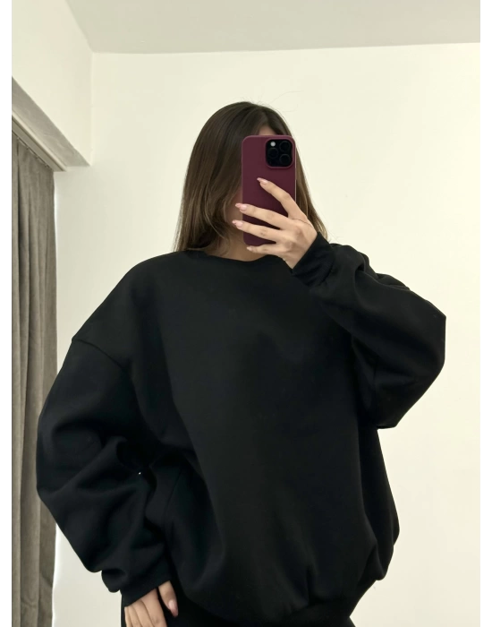 Era Bisiklet Yaka Sweatshirt - Siyah