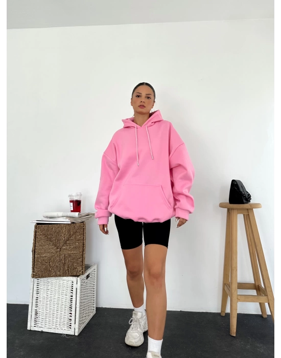 Era Kapüşonlu Sweatshirt - Pembe