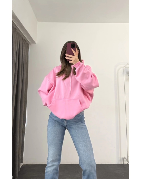 Era Kapüşonlu Sweatshirt - Pembe