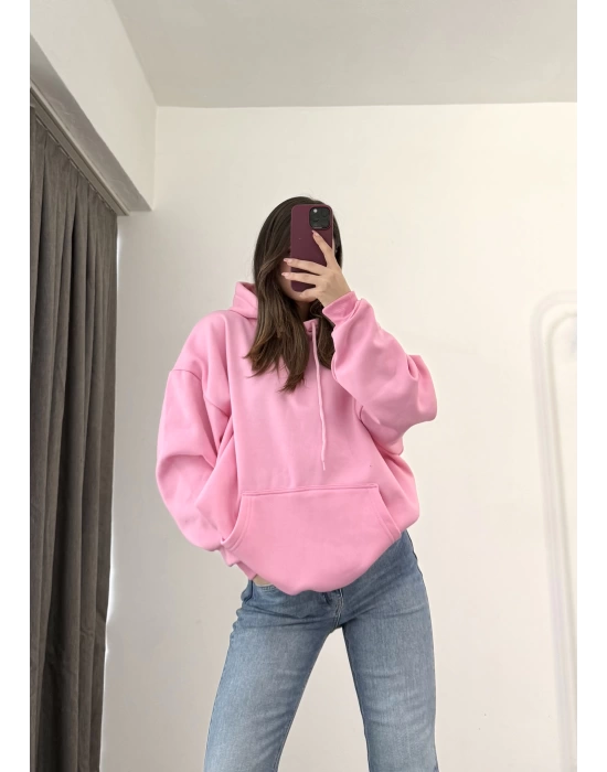 Era Kapüşonlu Sweatshirt - Pembe