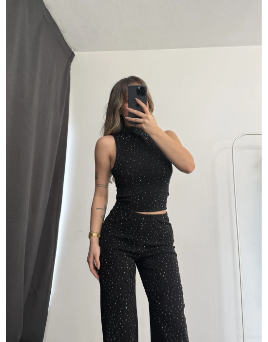 Ester Taşlı Takım - Siyah