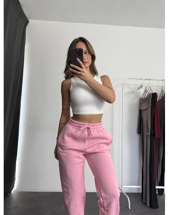 Eve Şardonlu Eşofman - Pembe
