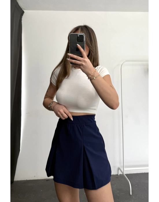 Evelyn Şortlu Etek - Lacivert