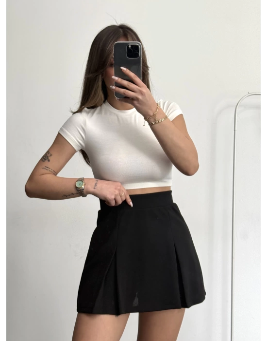 Evelyn Şortlu Etek - Siyah