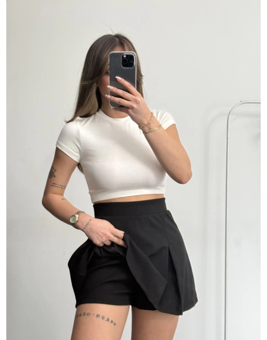 Evelyn Şortlu Etek - Siyah