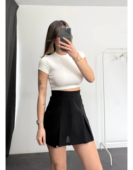 Evelyn Şortlu Etek - Siyah