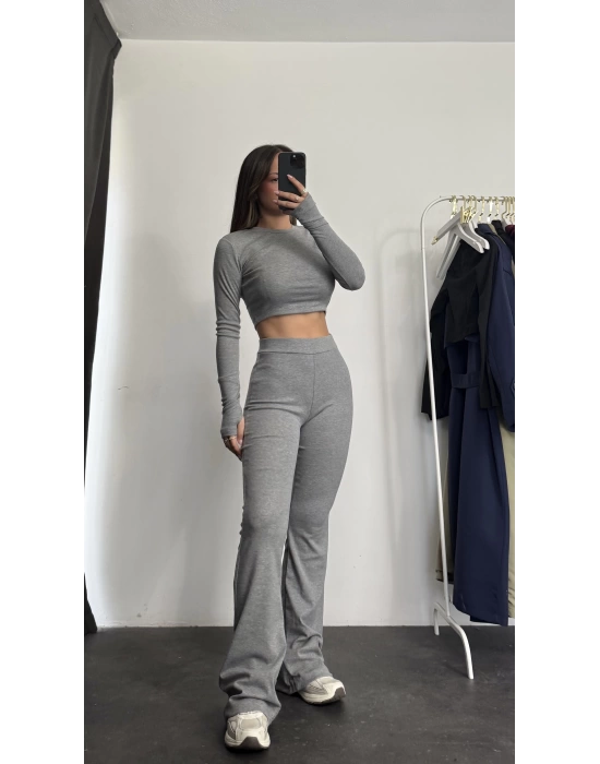 Fine Basic Crop Takım - Antrasit