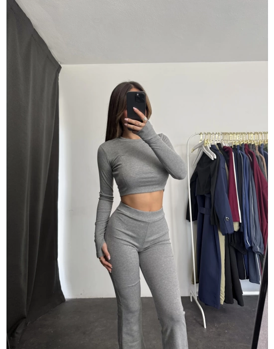 Fine Basic Crop Takım - Antrasit