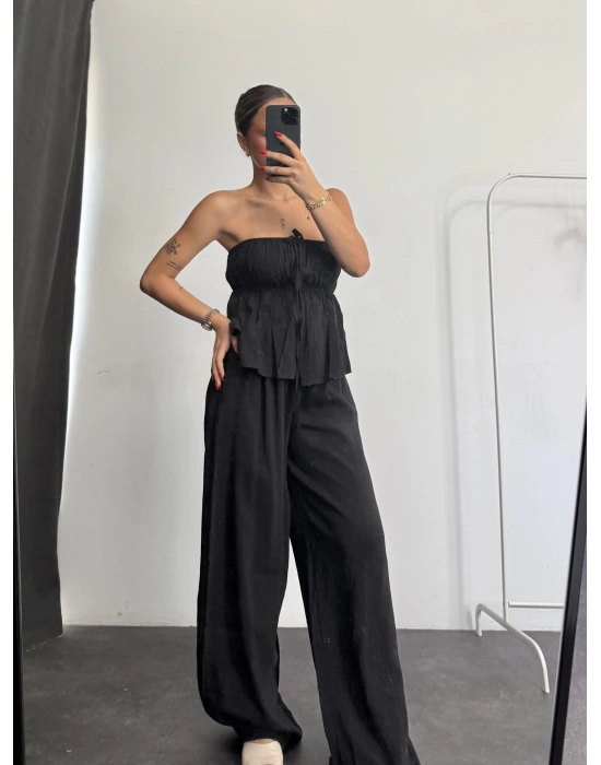 Fiona Straplez Takım - Siyah