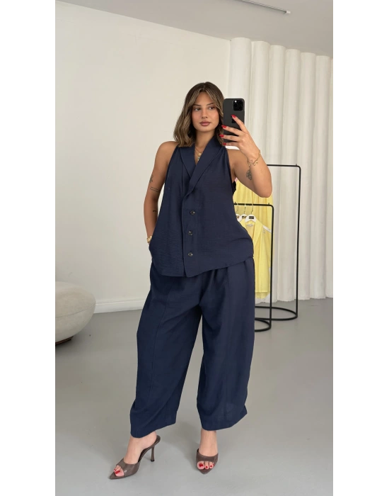 Flavia Yakalı Takım - Lacivert