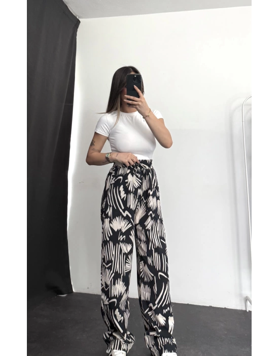 flowers Oversize Pantolon - Lacivert