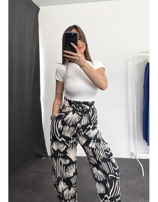 flowers Oversize Pantolon - Lacivert