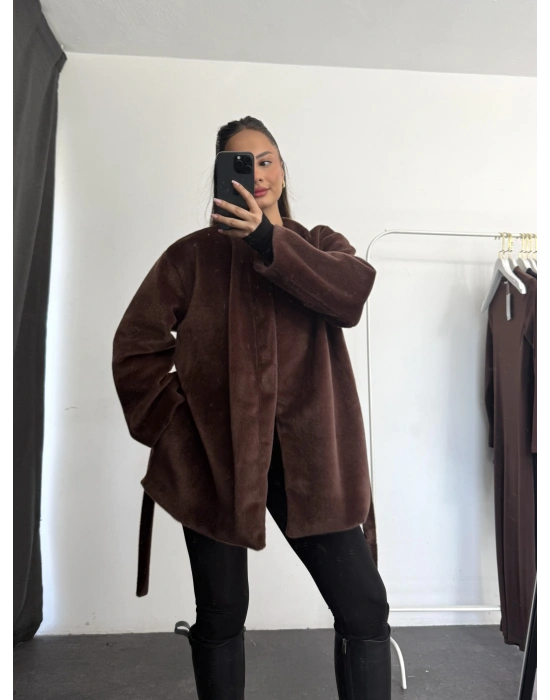 Fox Kuşaklı Kaban - Kahve