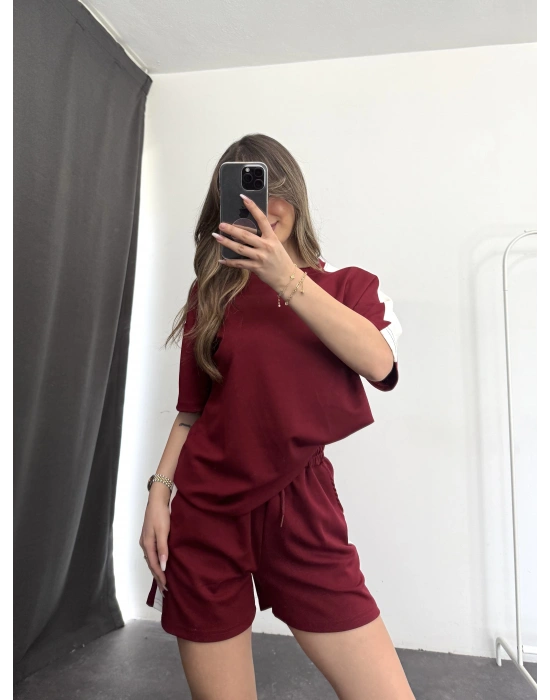 Gail Şortlu Takım - Bordo