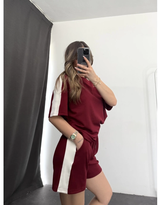Gail Şortlu Takım - Bordo