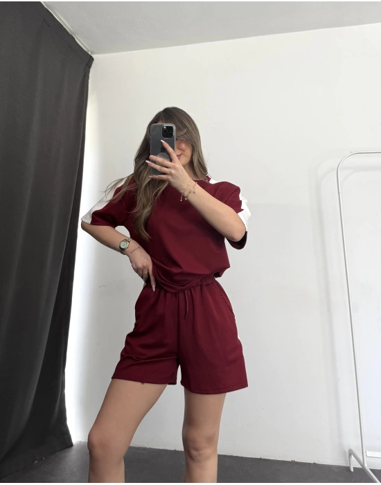 Gail Şortlu Takım - Bordo