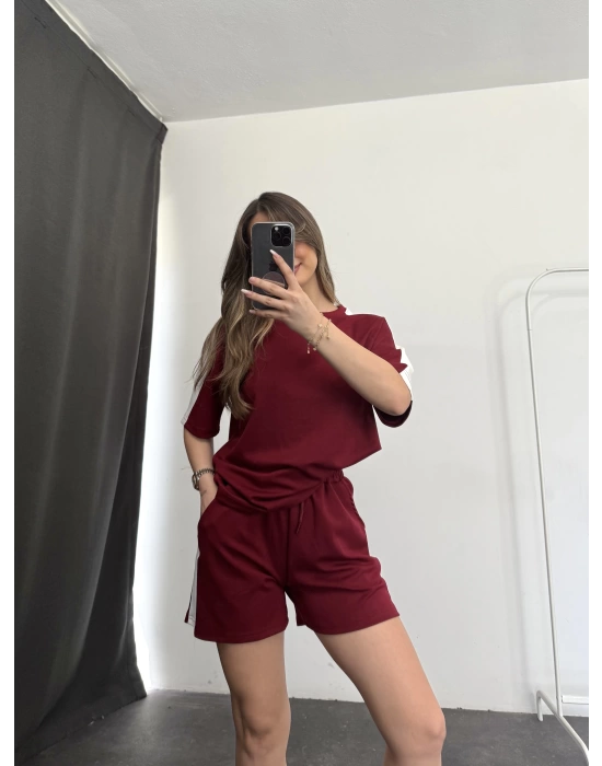Gail Şortlu Takım - Bordo