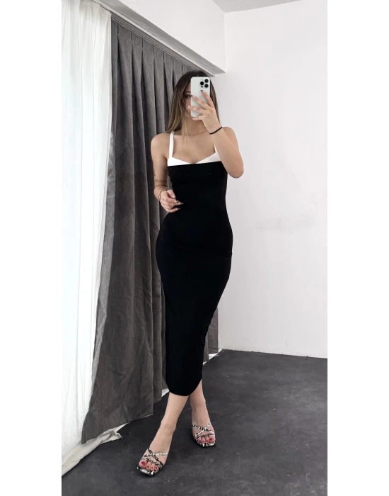Nice Garnili Elbise - Siyah