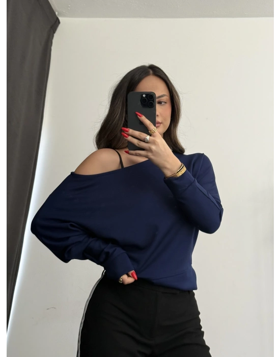 Gina Yarasa Kol Bluz - Lacivert