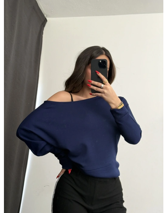 Gina Yarasa Kol Bluz - Lacivert