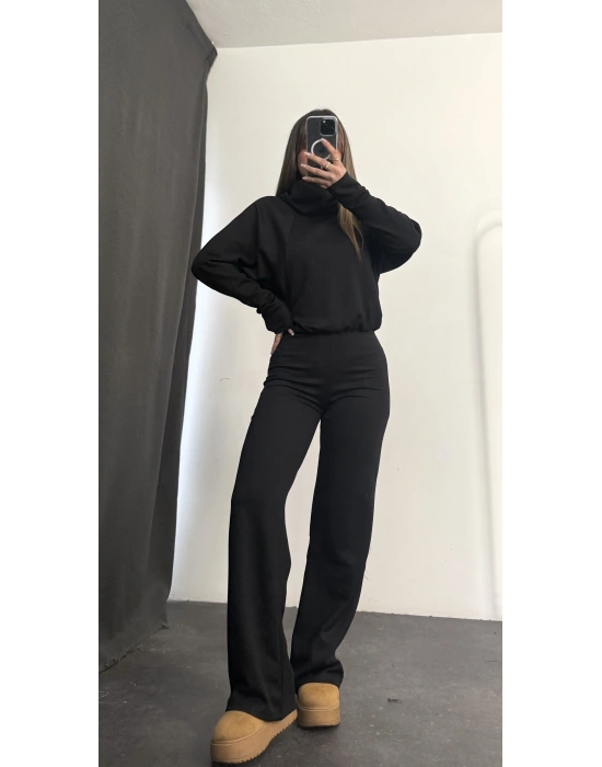 Grace Uzun Yaka Takım - Siyah