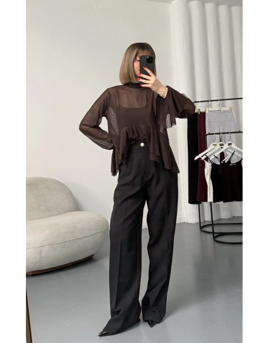 Greta Pensli Palazzo Pantolon - Siyah