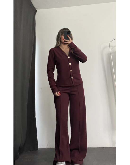 Hanna Hırka Takım - Bordo