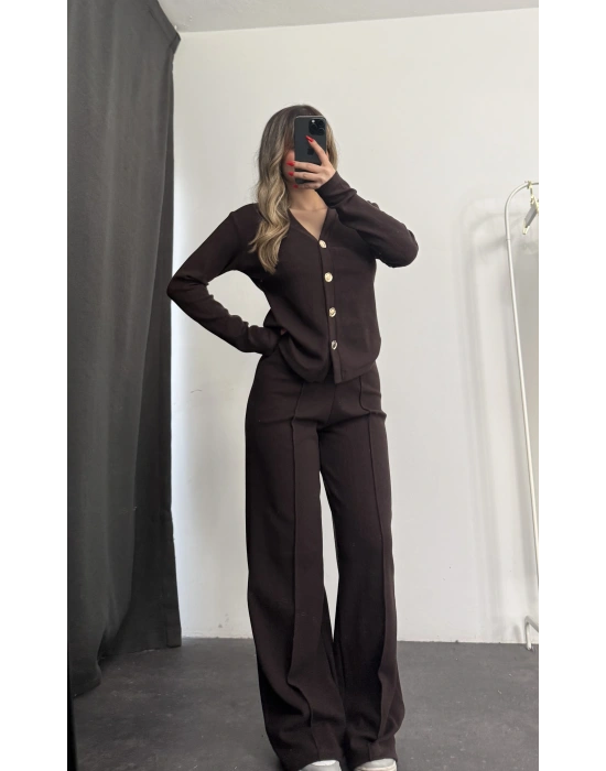 Hanna Hırka Takım - Kahve