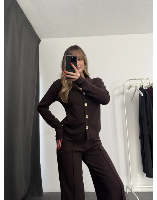 Hanna Hırka Takım - Kahve