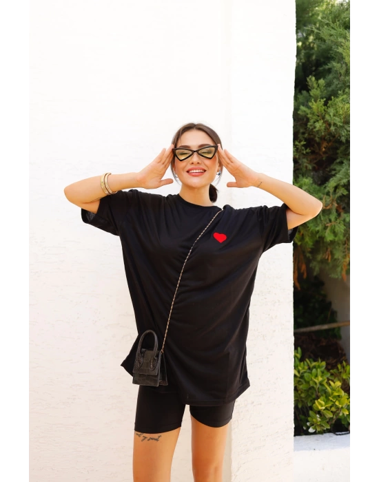 Heart Tshirt - Siyah