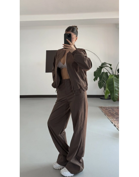 Iina Gabardin Takım - Kahve